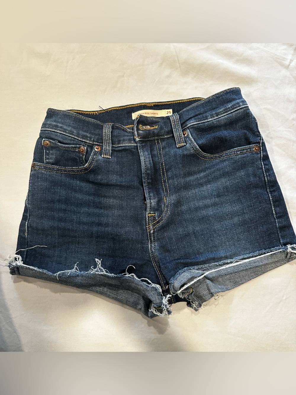 Levi’s Dark Blue Denim Cutoff Shorts